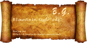 Blaustein Győző névjegykártya
